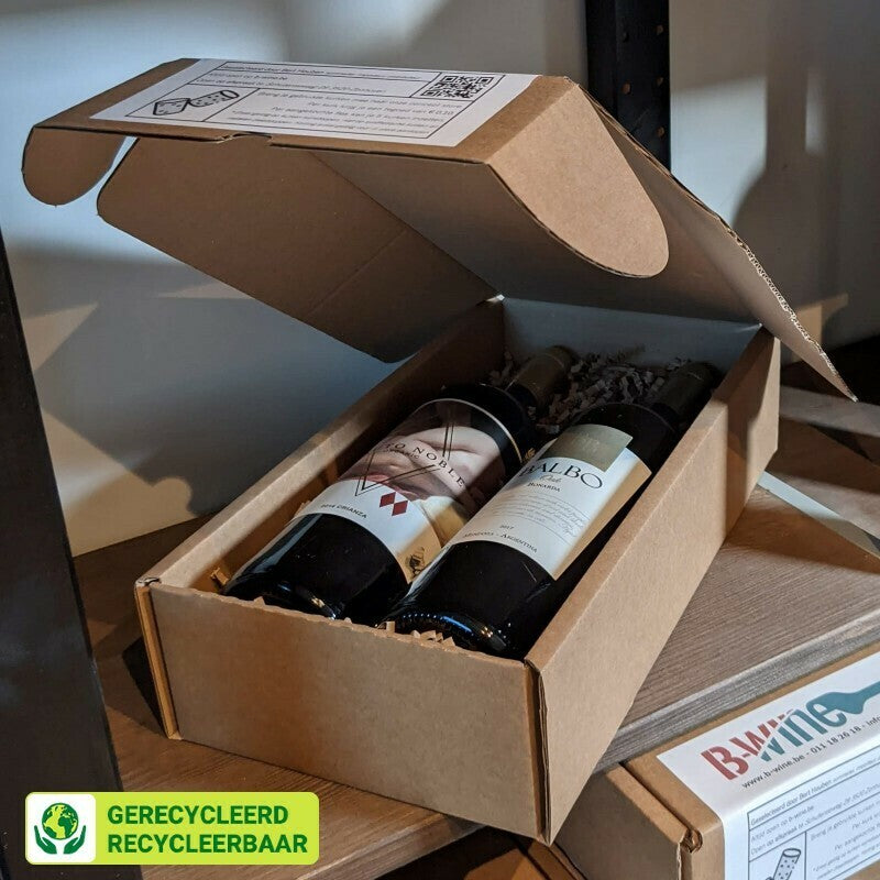 Eco giftbox ♻️🎁 voor 2 wijnflessen